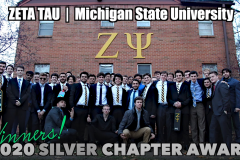Celebrating winning the Silver Chapter award for being in the top 10 chapters of Zeta Psi